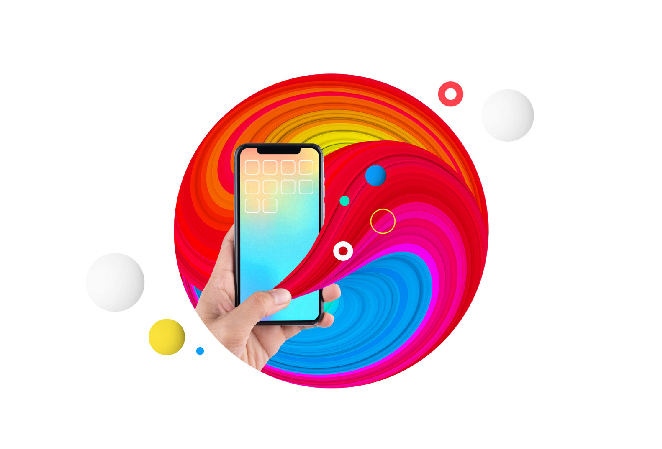 Hand holding a cell phone