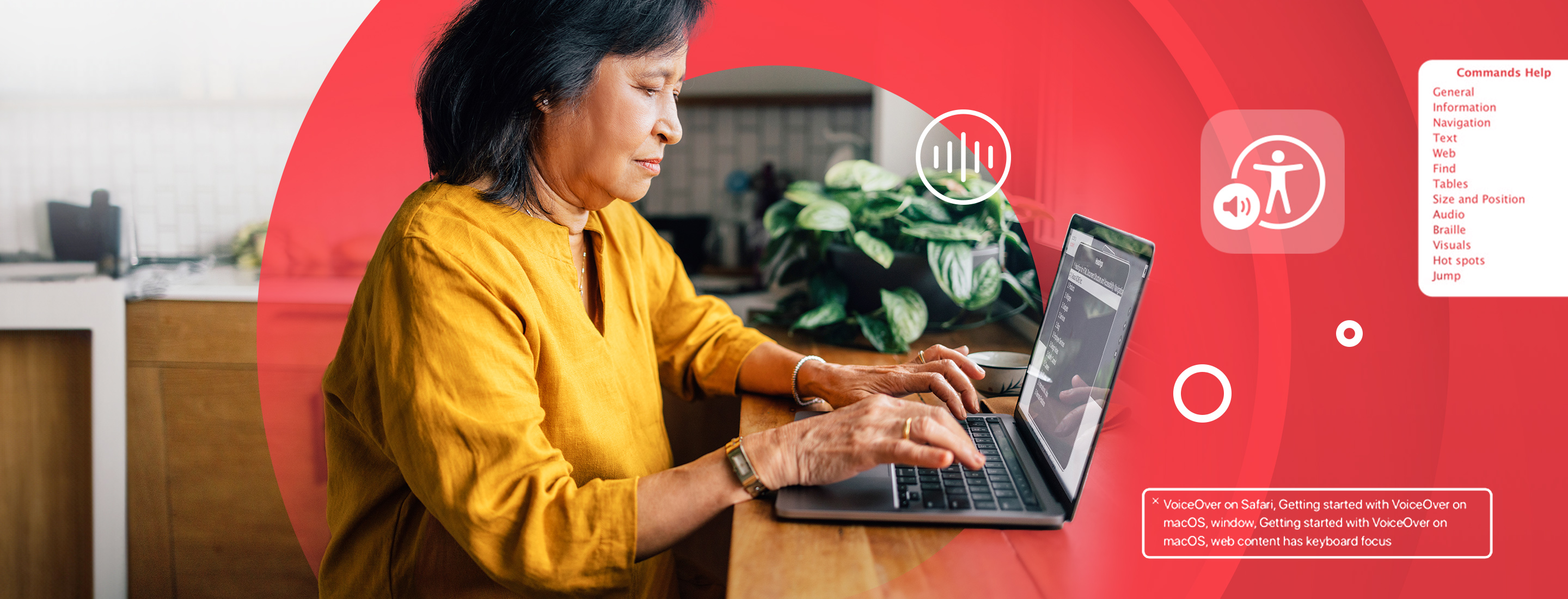 Woman on computer using screen reader