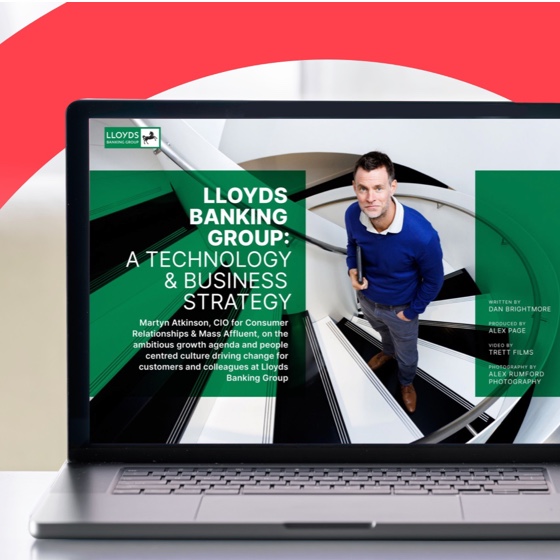 laptop screen open to LLoyds Banking Group case study